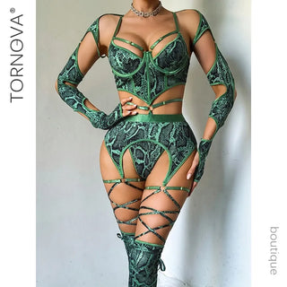 JOSEPHINE | SNAKE PRINT HARNESS SET