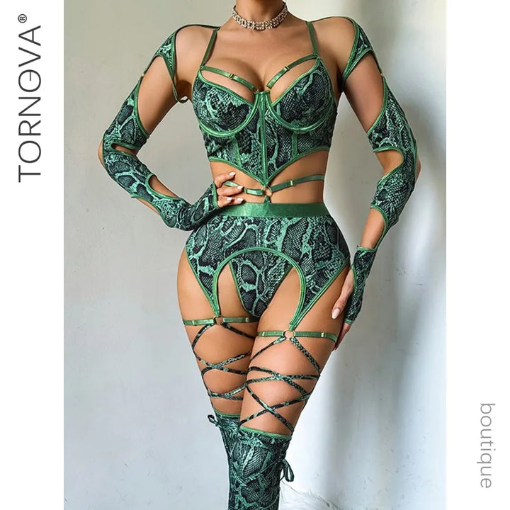 JOSEPHINE | SNAKE PRINT HARNESS SET