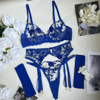 PALOMA | EMBROIDERED LACE BRA SET