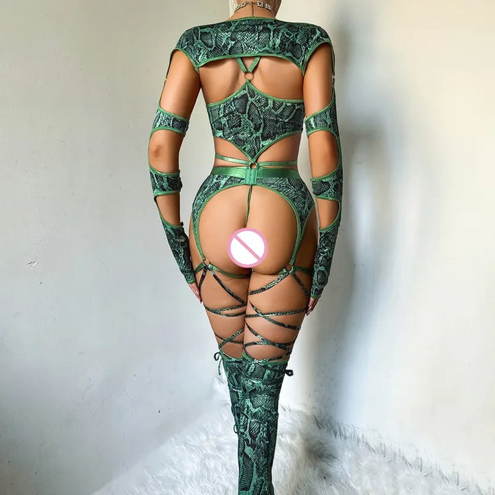 JOSEPHINE | SNAKE PRINT HARNESS SET