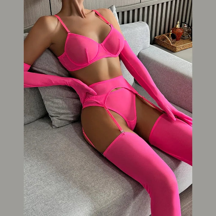 YAEL | MESH GARTER BELT SET