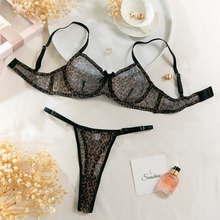ZARA | LEOPARD MESH BRA SET