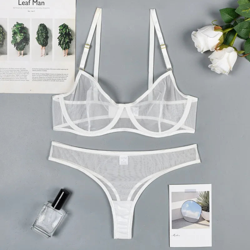 INES | SHEER MESH BRA SET