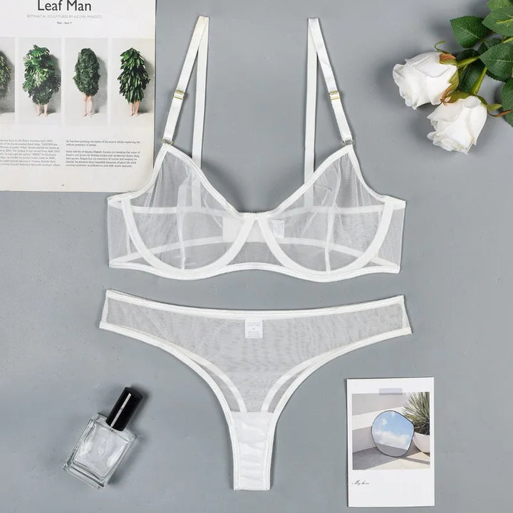 INES | SHEER MESH BRA SET