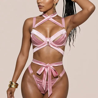 ROUX | SATIN BOW LINGERIE SET
