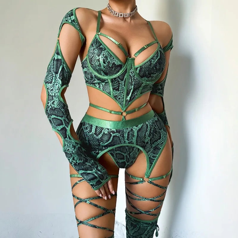 JOSEPHINE | SNAKE PRINT HARNESS SET