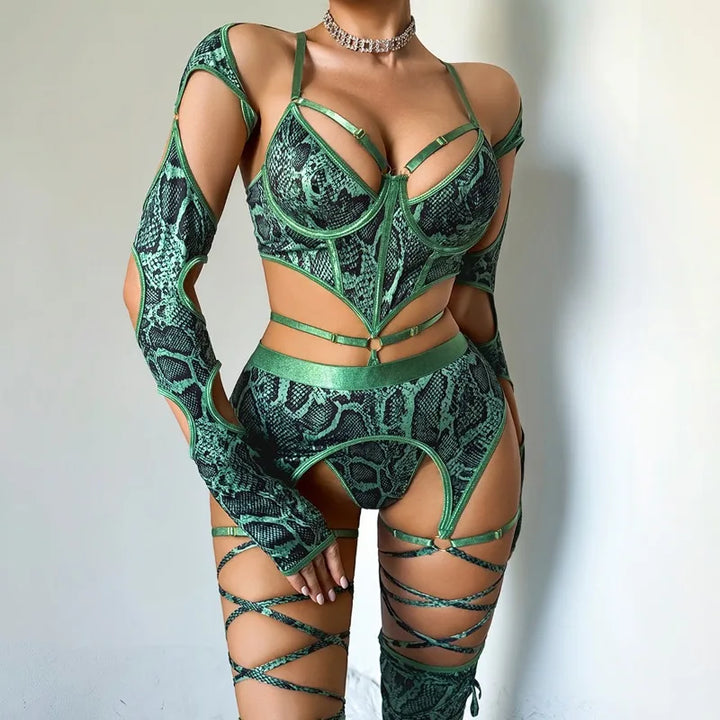 JOSEPHINE | SNAKE PRINT HARNESS SET