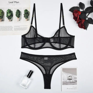 INES | SHEER MESH BRA SET