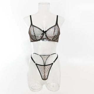 ZARA | LEOPARD MESH BRA SET