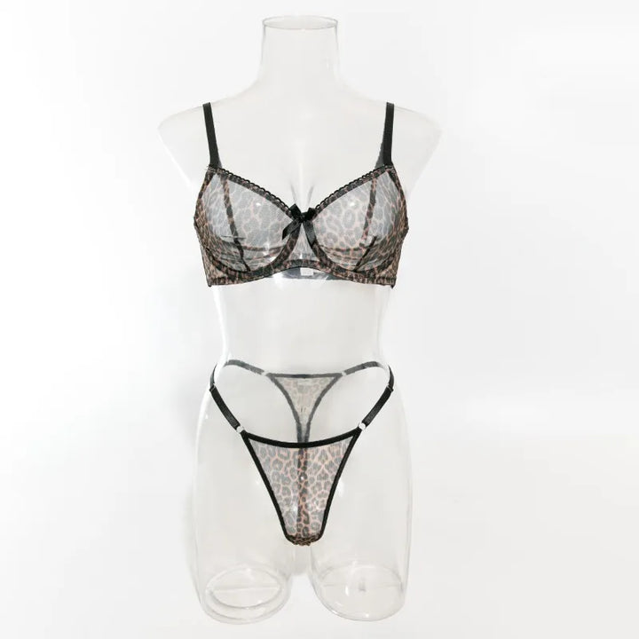 ZARA | LEOPARD MESH BRA SET