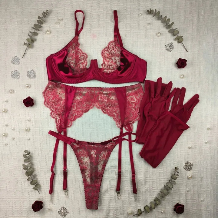 SASKIA | LACE GARTER BELT SET