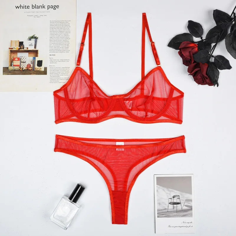 INES | SHEER MESH BRA SET