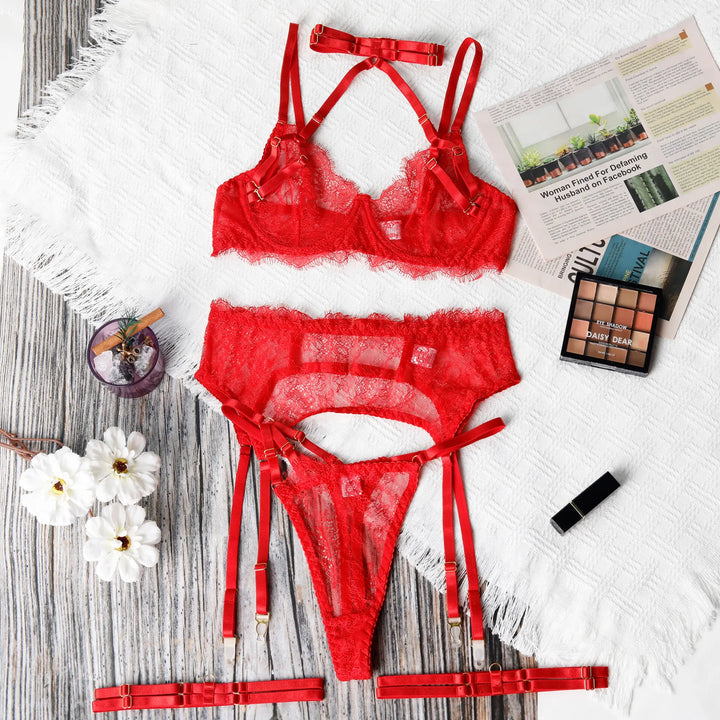 KATIA | LACE HARNESS BRA SET