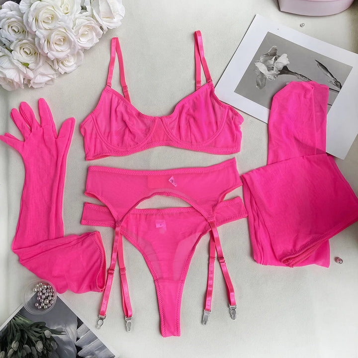 YAEL | MESH GARTER BELT SET