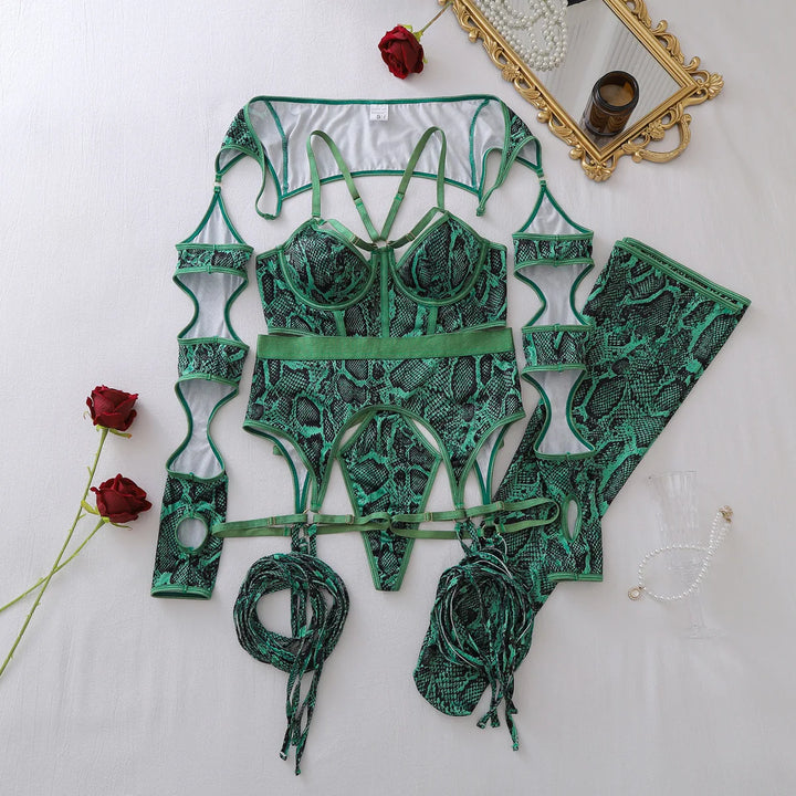 JOSEPHINE | SNAKE PRINT HARNESS SET