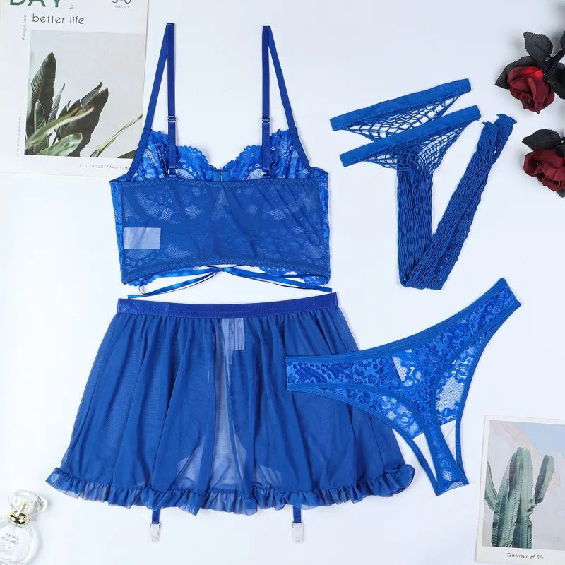 WREN | LACE GARTER SKIRT SET