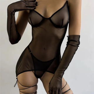VERA | SHEER MESH LINGERIE SET