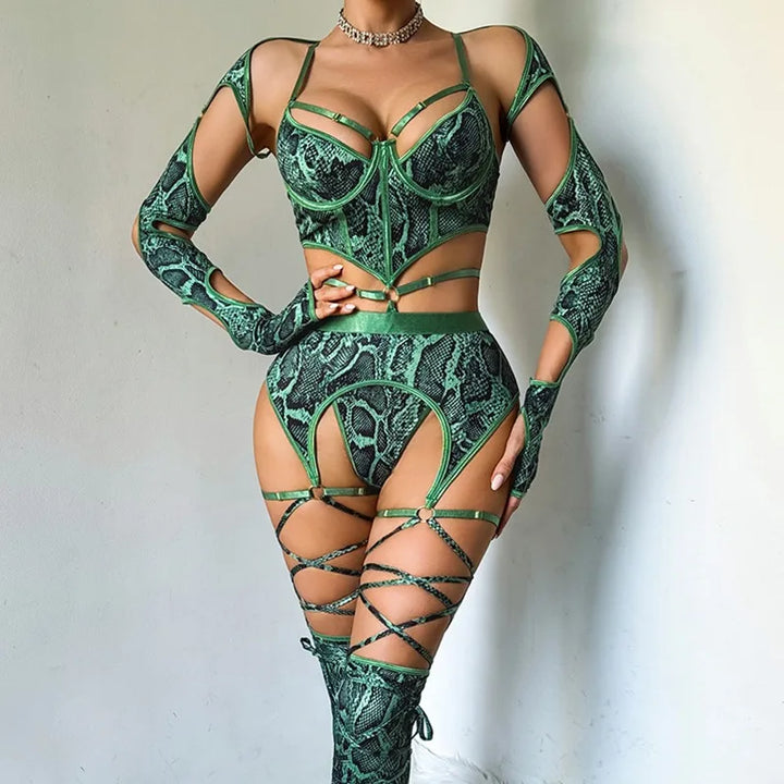 JOSEPHINE | SNAKE PRINT HARNESS SET