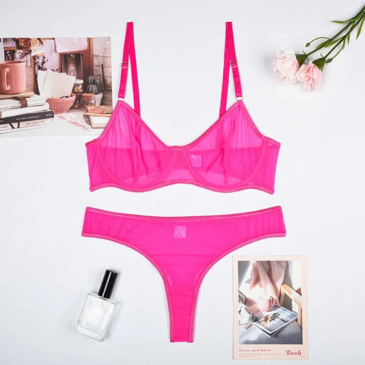 INES | SHEER MESH BRA SET