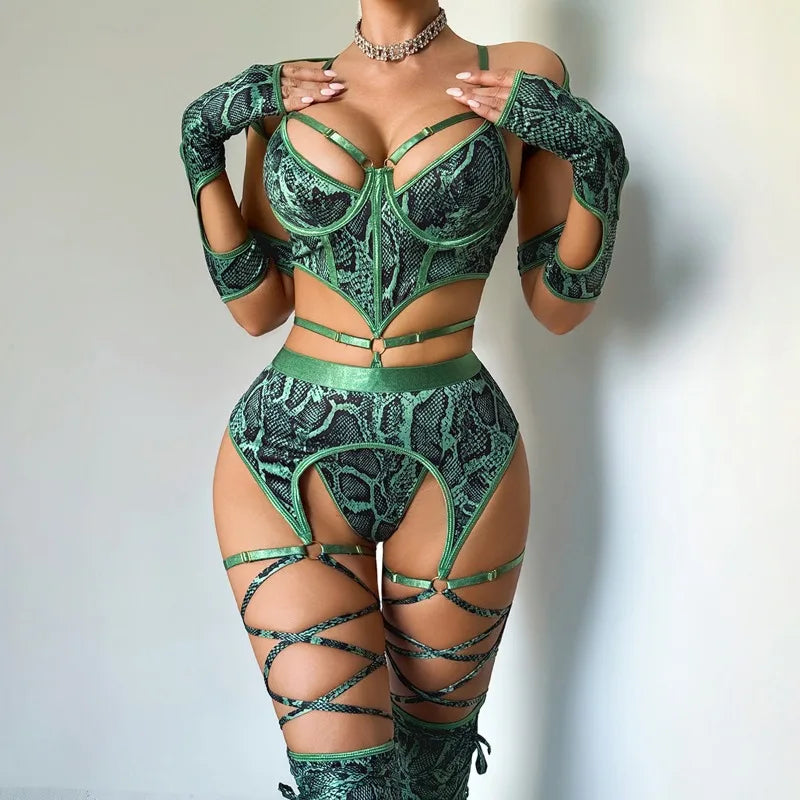 JOSEPHINE | SNAKE PRINT HARNESS SET