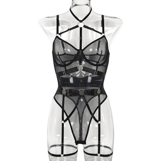THEA | STRAPPY MESH HARNESS BODYSUIT