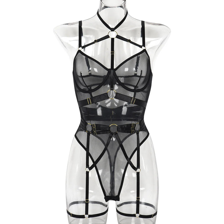 THEA | STRAPPY MESH HARNESS BODYSUIT