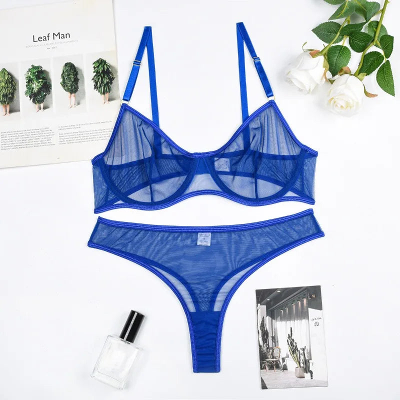 INES | SHEER MESH BRA SET