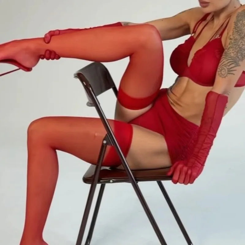 NADIA | SHEER MESH LINGERIE SET