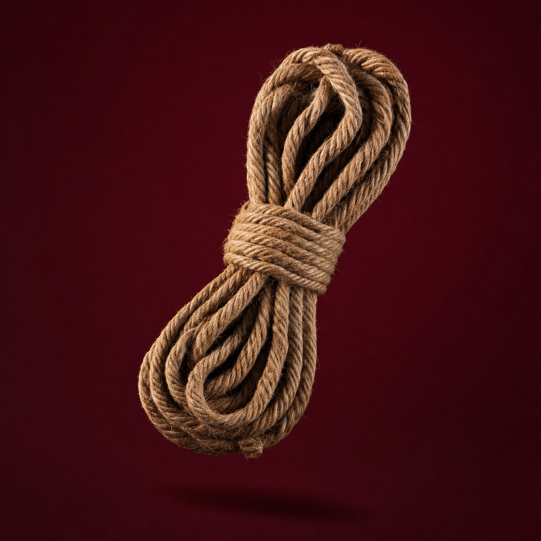 Giulia natural jute rope coiled into a bound hank